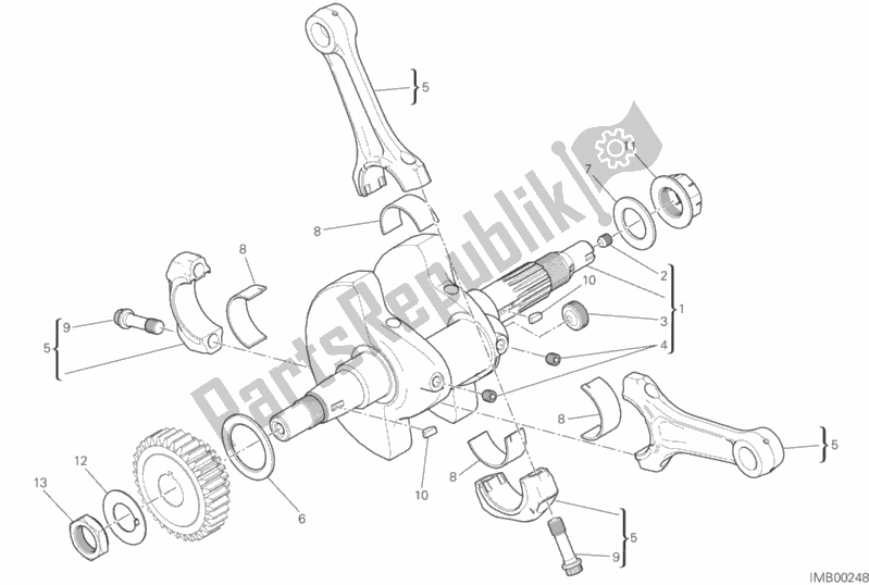All parts for the Connecting Rods of the Ducati Scrambler Cafe Racer USA 803 2020